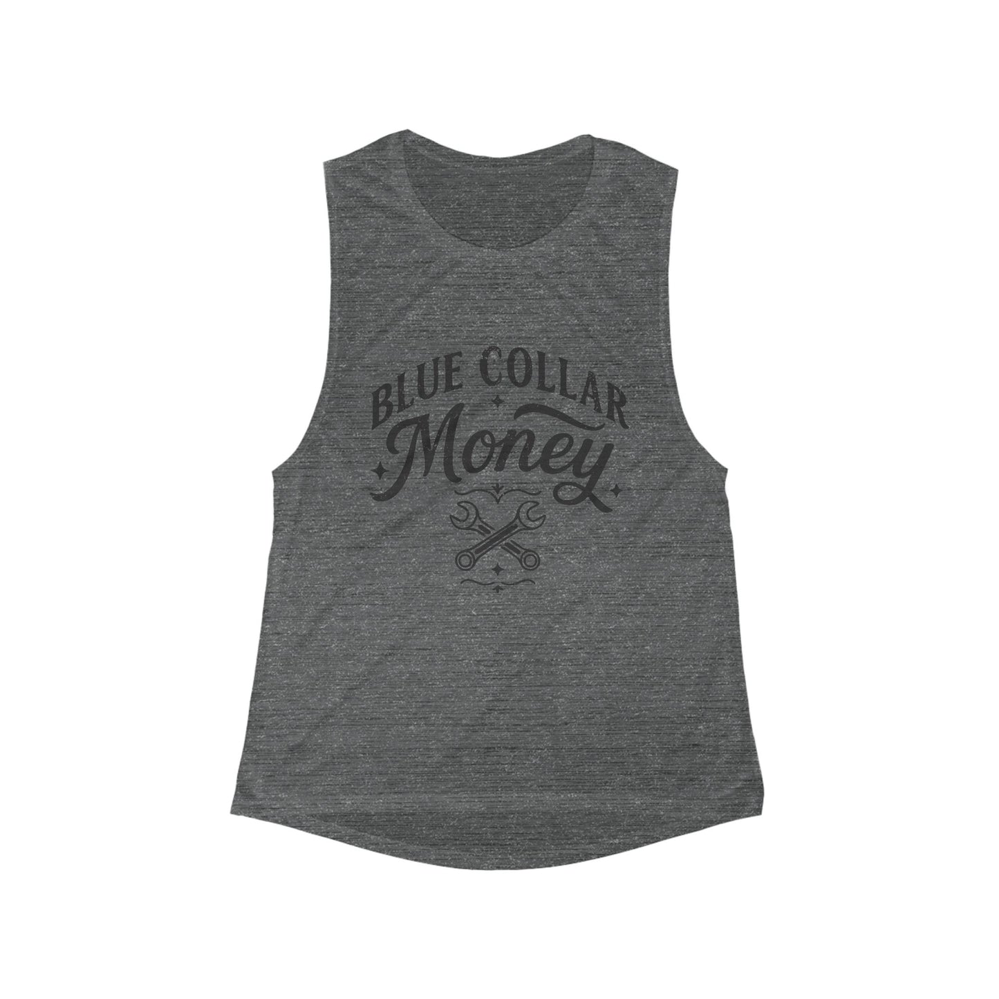 Women's Blue Collar Money Scoop Muscle Tank