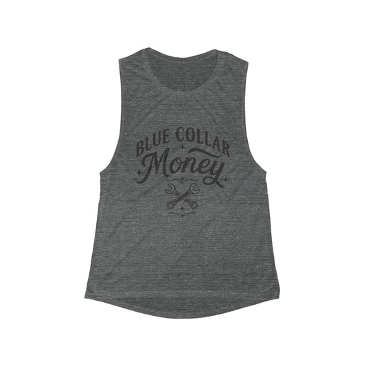 Women's Blue Collar Money Scoop Muscle Tank
